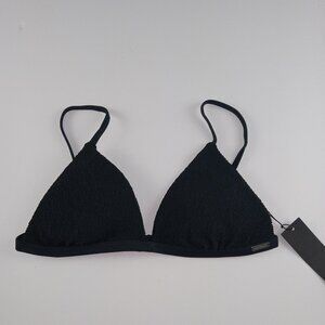 Free Society ASOS Women's Scrunch Triangle Bikini Top Size 10 Black Swim